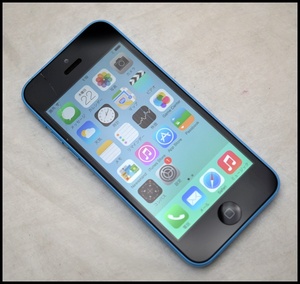 ドコモ iPhone5c 16GB ブルー〇ガラス１.JPG