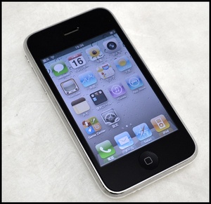 ソフト iPhone3GS 32GB白〇キズ１.JPG